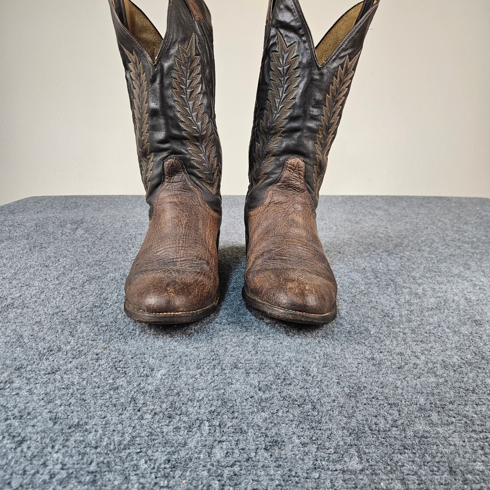 Panhandle Slim Sanders Boots Mens 9.5 D Brown Leather Western Cowboy Boots 2504
